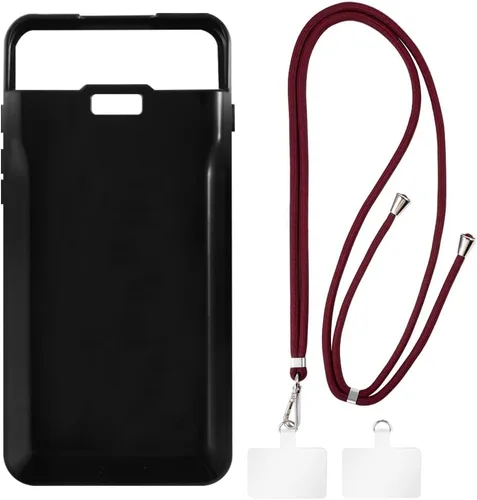 Vista 10 de Estuche y cordón para Pax A77 - transparente+negro Funda transparente + cordón negro