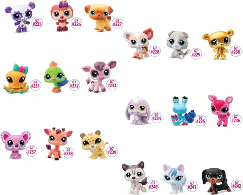 Vista 2 de Littlest Pet Shop - Pet Surprise - Paquete de tres - Serie 4 - Figura de juguete auténtica LPS Bobble Head de 7, animal de juguete coleccionable, a