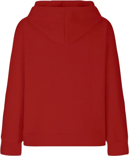 Vista 4 de ZunFeo Sudadera con capucha de gran tamaño para mujer, manga larga, con cordón, suéter de punto gofre con bolsillo, ropa de otoño a la moda