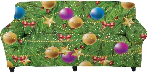 Vista 14 de Horeset Snowy Tree - Funda de sofá para 2 cojines, decoración del hogar, funda protectora de muebles para perro, impermeable y lavable Árbol nevado