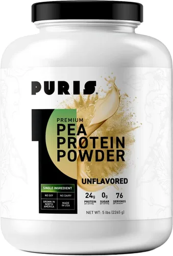 Vista 7 de PURIS Proteína de guisante en polvo – Vegano a base de plantas 0.95 oz por porción Sin lácteos, soja y gluten Etiqueta limpia sin OMG Sabor