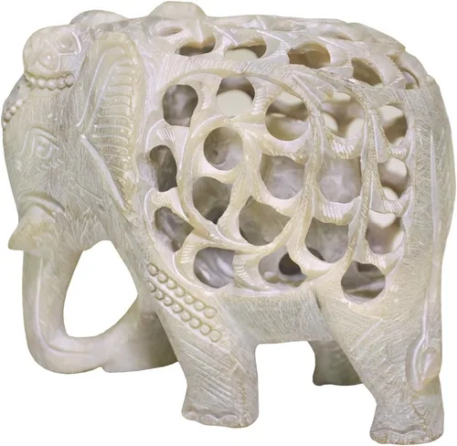 Vista 2 de Souvnear Soap Mom - Estatua de barriga/escultura de piedra imposible, arte de piedra de 5 pulgadas, figura coleccionable de madre elefante con bebé