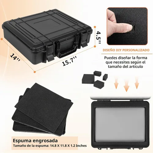 Vista 2 de Estuche rígido resistente para portátiles y accesorios de 15,6