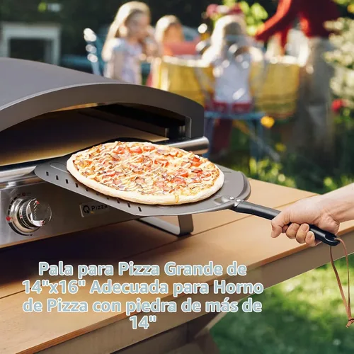 Vista 7 de Cáscara perforada de la pizza, espátula de la pizza de 14 pulgadas