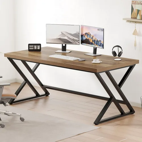 Vista 18 de LVB Escritorio moderno negro de la oficina del metal y de madera