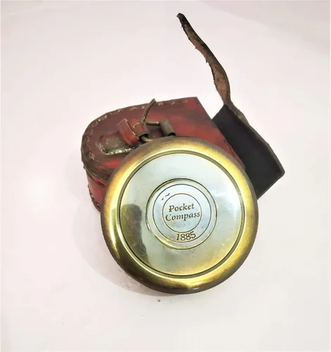 Vista 2 de Decor&More Reloj de escritorio elegante de una cara con brújula antigua para rastrear senderismo atemporal decoración del hogar, regalo ideal