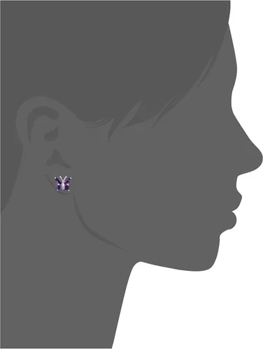 Vista 2 de Tienda Collection Genuine or Created Gemstone Butterfly Stud Earrings in Sterling Silver