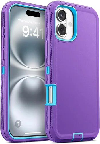 Vista 42 de Jelanry - Funda para iPhone 15 5G, protección resistente, resistente, color negro Dropproof & Dual-Layer Protective Back Cover with Port Anti