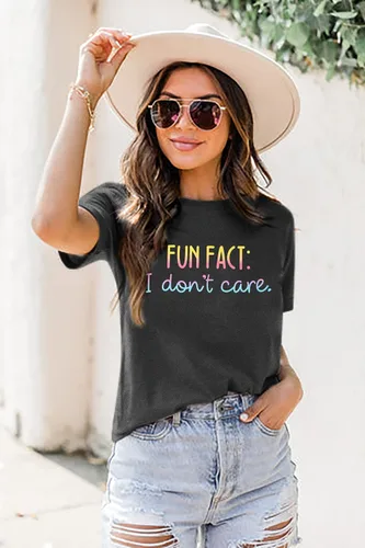 Vista 3 de Camiseta para mujer con frase divertida impresa en inglés