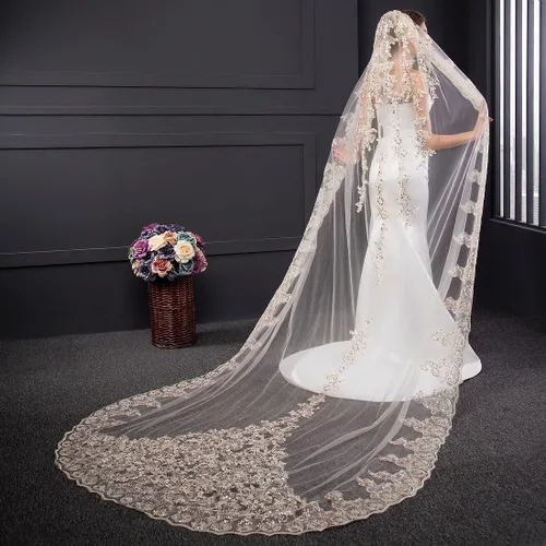 Vista 3 de EllieHouse E21 - Velo de novia para mujer con peine gratis