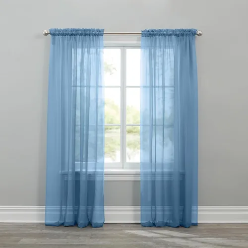 Vista 13 de BrylaneHome BH Studio - Paneles de gasa transparente con bolsillo para barra, juego de 2 a 120 pulgadas de ancho y 63 pulgadas de largo, hojas