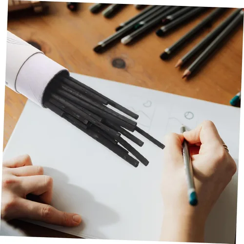 Vista 5 de FAVOMOTO 25 palitos profesionales de carbón comprimido para artistas, para dibujar carbón (0.079 a 0.18 pulgadas) para dibujar sombreado y mezclar
