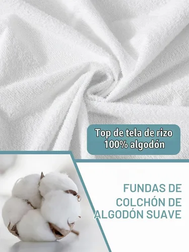 Vista 3 de Bedecor Paquete de 2 protectores de colchón Twin tamaño individual, protección impermeable, cubierta superior suave de algodón de rizo, para bebés