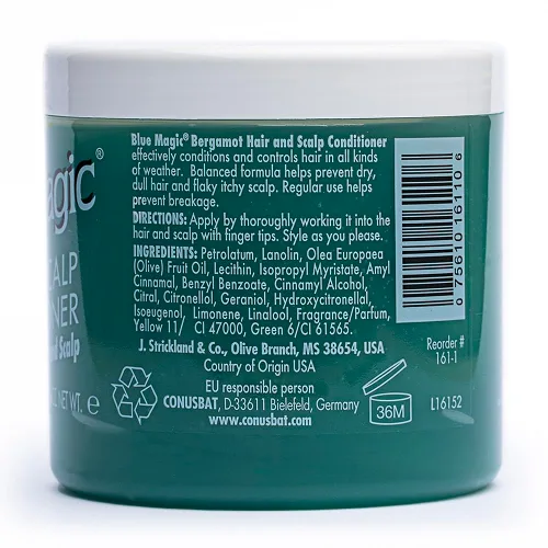 Vista 3 de Blue Magic Acondicionador de bergamota para cabello y cuero cabelludo, 12 onzas (paquete de 3)