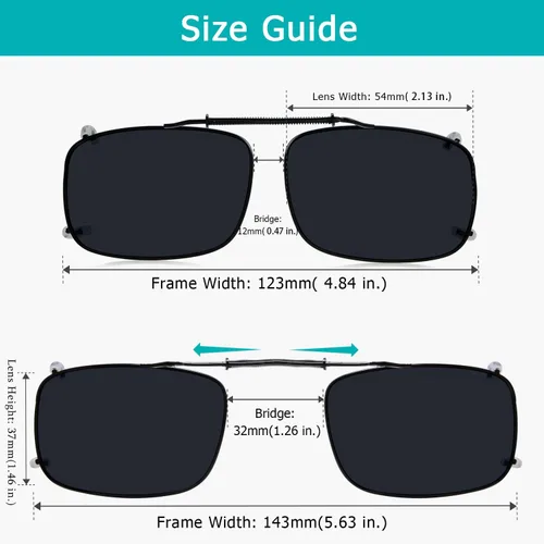 Vista 2 de Gafas de sol polarizadas con clip de resorte fácil