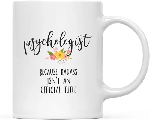 Vista 33 de Andaz Press Taza de café de 11 onzas, regalo de broma, tía porque Badass no es un título oficial, gráfico floral, 1 paquete