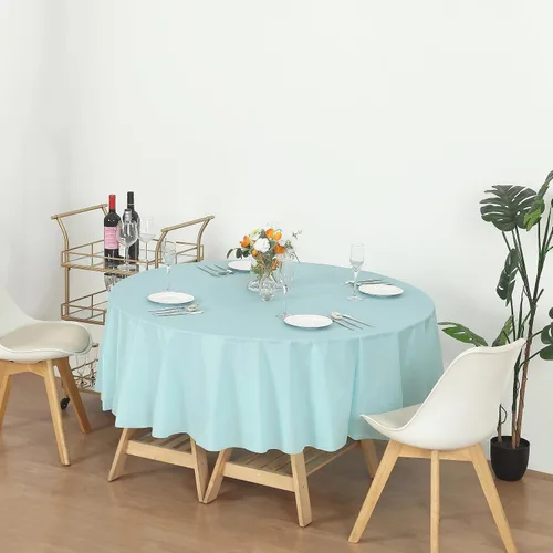 Vista 3 de Evershine Caja de 72 manteles de plástico redondos de 84 pulgadas para mesa de plástico de alta resistencia a granel