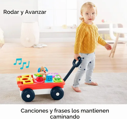 Vista 4 de Fisher-Price - Laugh & Learn Pull & Play Learning, vagón de reir y aprender, de halar y jugar, Multicolor
