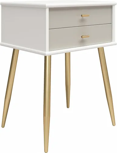 Vista 5 de Little Seeds Valentina - Mesita de noche con 1 cajón, color blanco y gris pardo