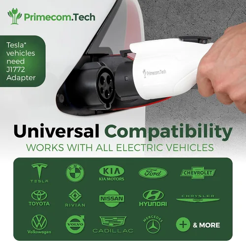 Vista 5 de PRIMECOM.TECH - Estación de carga inteligente para el hogar de vehículos eléctricos de nivel 2 de 50 amperios de 220 voltios para Tesla y todas