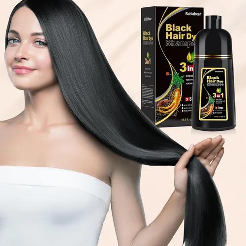 Vista 3 de Bablabear - Champú con color para cabello gris, tinte de cabello semipermanente para mujeres y hombres, ingredientes herbales, 3 en 1, cobertura