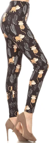 Vista 14 de Leggings Depot - Leggings de piel sintética para mujer, de cintura alta, elásticos Yoga-cactus y llama de 5