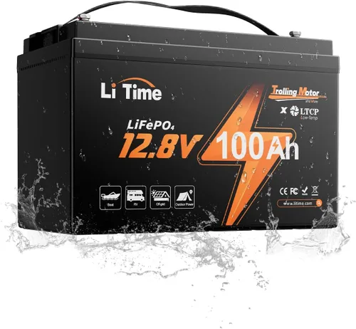 Vista 23 de Litime Batería de litio Xtra-Mini LiFePO4 de 12 V 100 Ah con Bluetooth y BMS de 100 A, mini batería de litio de 12 voltios, máximo 15000 ciclos