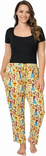 Vista 5 de Disney Pantalones de descanso para mujer, pantalones de pijama de algodón con estampado completo