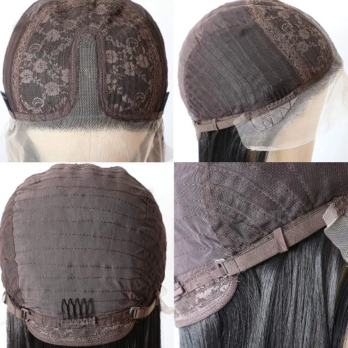 Vista 7 de QD-Tizer - Peluca larga de encaje rizado con ondas de moda para mujer
