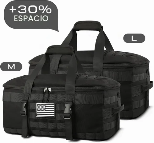 Vista 2 de Bolsas de gimnasio para hombres, bolsa táctica grande con compartimento Negro