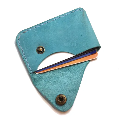 Vista 3 de Genuine Leather slim Card Case Wallet Front Pocket Card Organizer Leather Card Holder Wallet