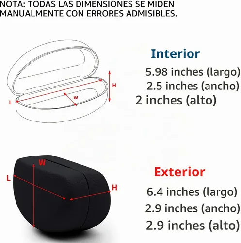 Vista 2 de Funda de cuero extra grande para gafas de sol y gafas de gran