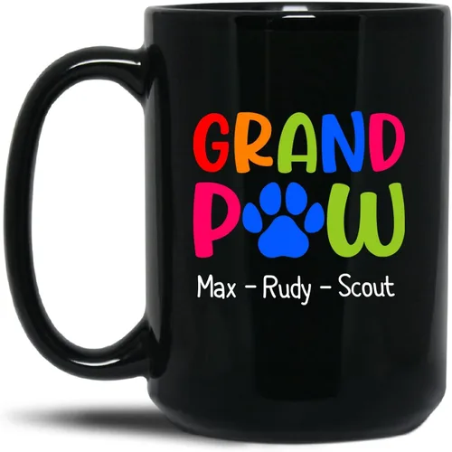 Vista 8 de Best Grandpa Ever - Taza de café personalizada de cerámica negra de 11 onzas, taza de café para abuelo, regalo para abuelos, taza de viaje moderna