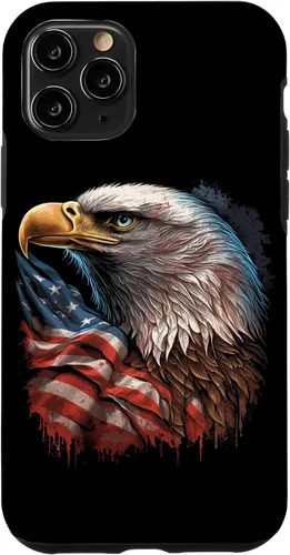 Vista 27 de Funda patriótica para iPhone 16 con diseño de ojos de águila calva americana