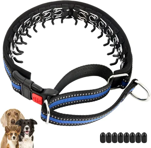Vista 14 de Mayerzon Collar para perro, patentado Martingala, collar antitirones para perros pequeños, medianos y grandes, con hebilla para paseo y Negro