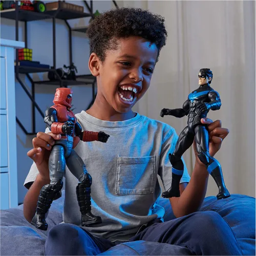 Vista 3 de DC Comics, Figura de acción de Nightwing con armadura Stealth de 12 pulgadas, juguetes para niños y niñas de 3 años en adelante Rojo