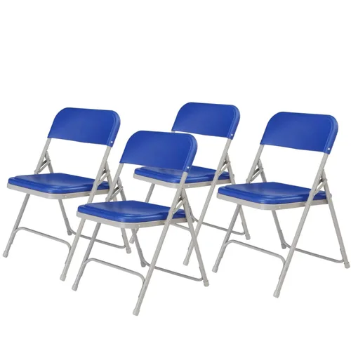 Vista 11 de National Public Seating NPS Serie 800 - Silla plegable ligera de plástico/poliéster de alta calidad, color negro, paquete de 4 unidades (810/4)