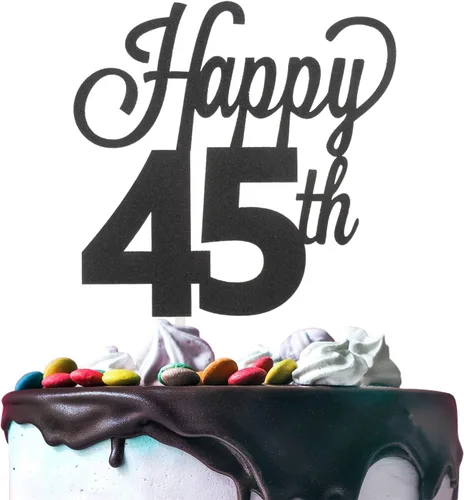 Vista 65 de LINGTEER - Decoración para pastel con texto "Happy Birthday 100", color negro