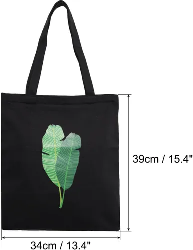 Vista 4 de PATIKIL Bolsa de lona para mujer, bolsa de lona con bolsillos con cremallera, resistente y reutilizable, bolsa de hombro grande