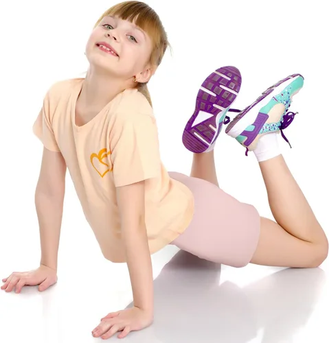 Vista 5 de Boyiee Paquete de 8 pantalones cortos para niñas, pantalones cortos de ciclismo para danza, gimnasia, yoga, pantalones cortos de seguridad activos
