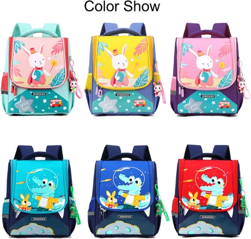 Vista 8 de JiaYou Unisex preescolar Mochila Kindergarten Bolsa de dibujos animados Niñas Niños Daypack Amarillo Yellow Rabbit