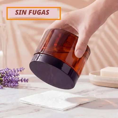 Vista 5 de Paquete de 24 tarros de PET ámbar de 12 onzas con tapas negras y etiquetas Ámbar con tapa negra