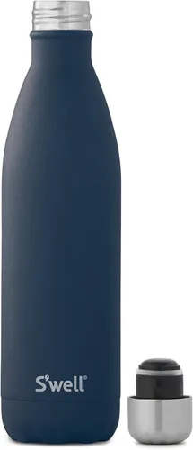 Vista 2 de S'well - Botella de agua reutilizable de acero inoxidable, 25.4 fl oz, azurita, triple aislamiento y a prueba de fugas, para bebidas calientes y Azul