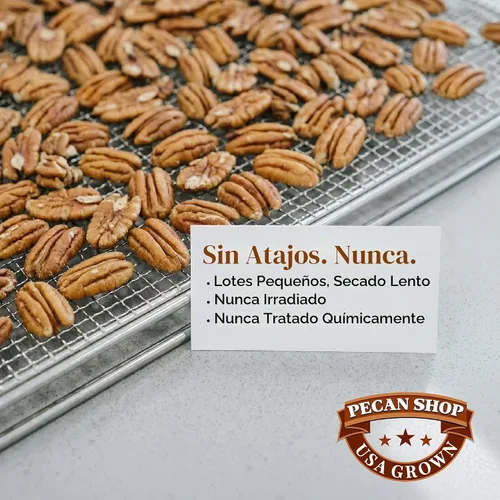 Vista 6 de Pecan Shop Nueces pecanas nativas de Texas sin pasteurizar sin pasteurizar sin pasteurizar, cosechadas de forma silvestre y probadas, mitades