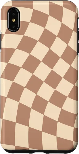 Vista 11 de iPhone 16 Brown Checkered Wavy Checkerboard Pattern Phone Case