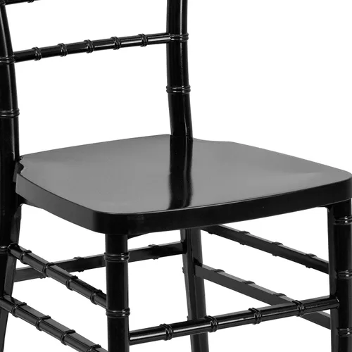 Vista 7 de Flash Furniture HERCULES PREMIUM Series Silla apilable Chiavari de resina negra