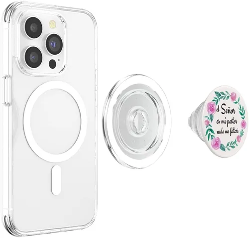 Vista 4 de El Señor es mi Pastor - PopSockets MagSafe PopGrip de regalo floral de Versículos de la Biblia para iPhone