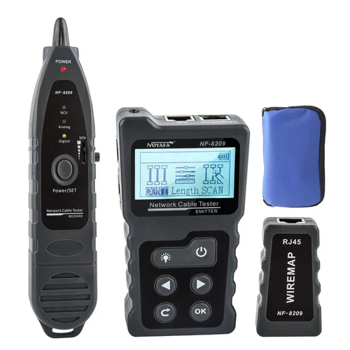 Vista 9 de NOYAFA NF-488 - Probador de cable POE para alimentación sobre Ethernet, comprobación de continuidad de cable de red, detector de bucle invertido POE