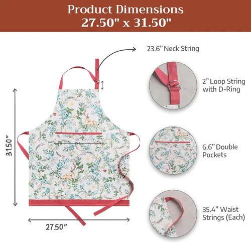 Vista 1017 de Maison d' Hermine Delantales para mujer con bolsillo, 100% algodón (27.50 x 31.50 pulgadas)