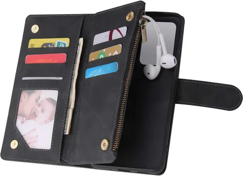 Vista 5 de Asuwish Compatible con Samsung Galaxy S20 Ultra Glaxay S20ultra 5G funda de vidrio templado protector de pantalla y tapa de tarjetero, fundas